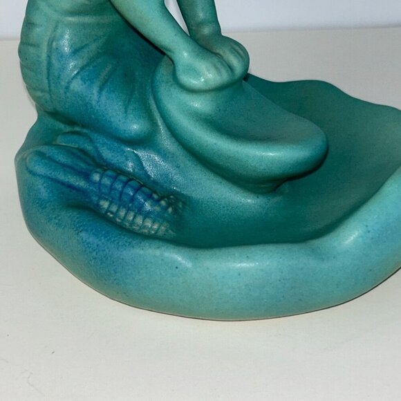 Vintage Van Briggle Pottery Corn Maiden Native American Maize Turquoise Blue 7" - Picture 5 of 15